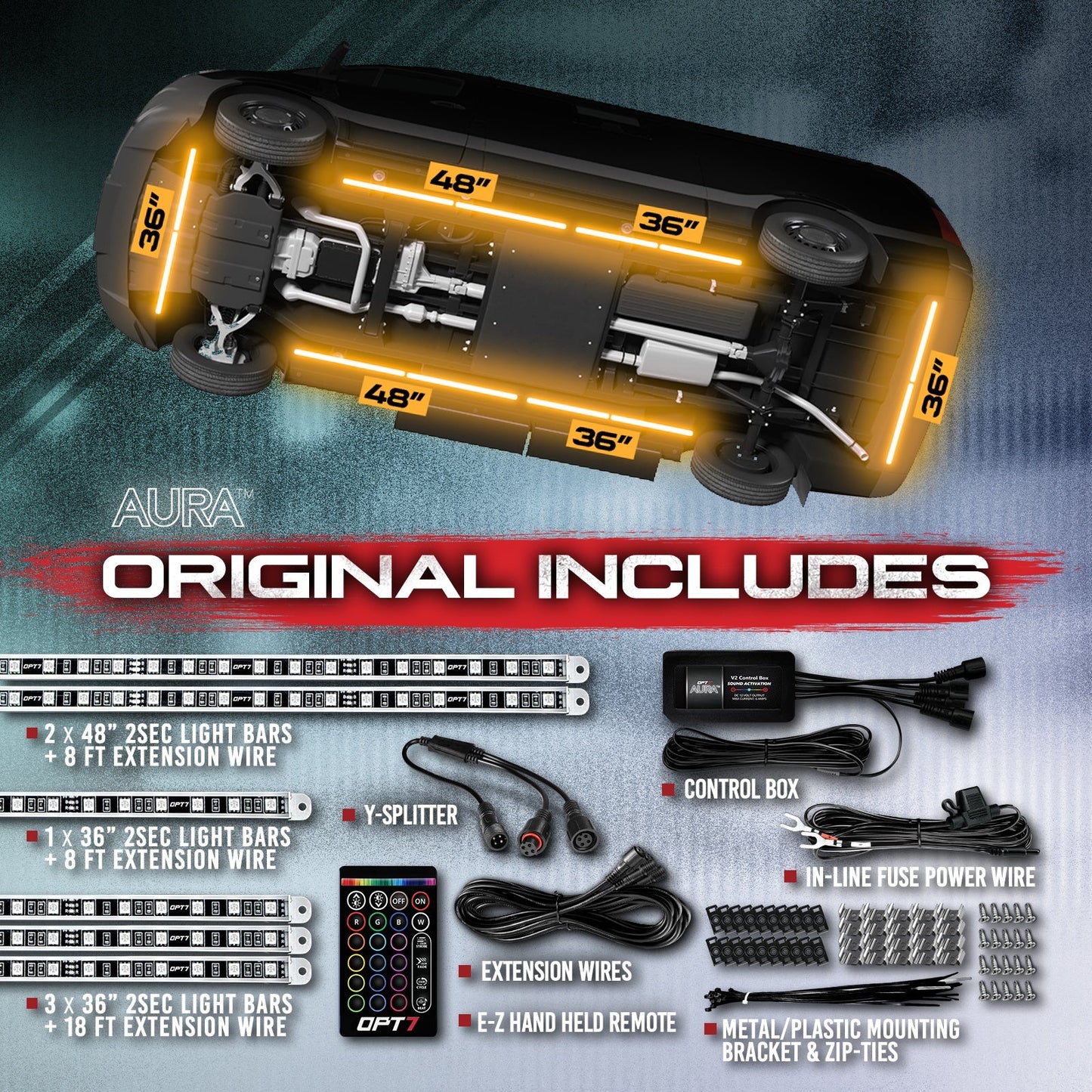 AURA Class B & B+ RV Camper LED Aluminum Underglow Lighting Kit - Wireless Remote Control Full Color Spectrum