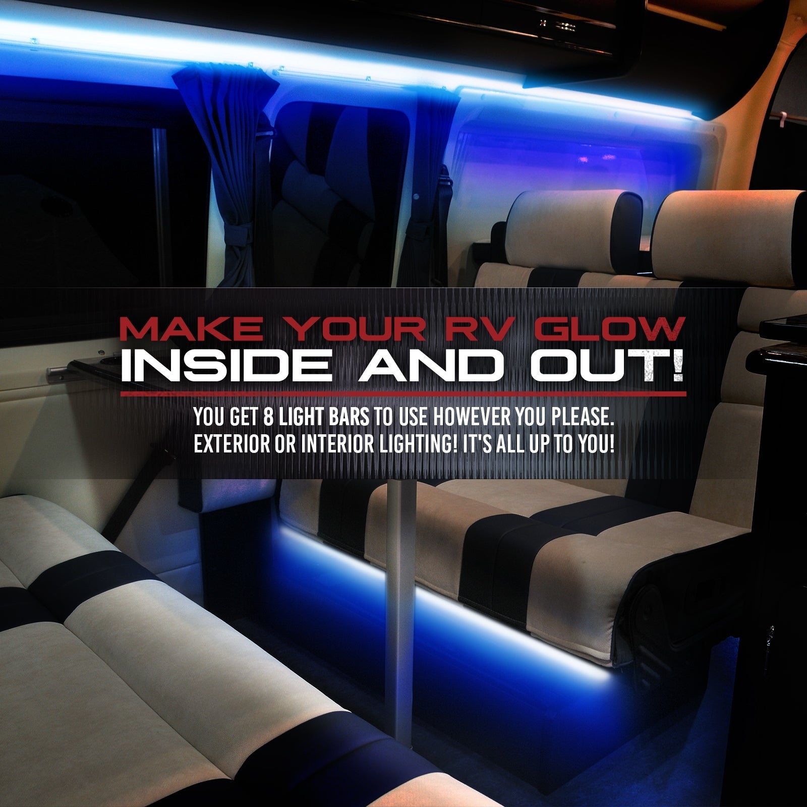 AURA RV LED Aluminum Underglow Lighting Kit - Wireless Remote Control Full Color Spectrum