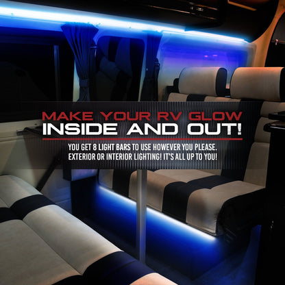AURA RV LED Aluminum Underglow Lighting Kit - Wireless Remote Control Full Color Spectrum