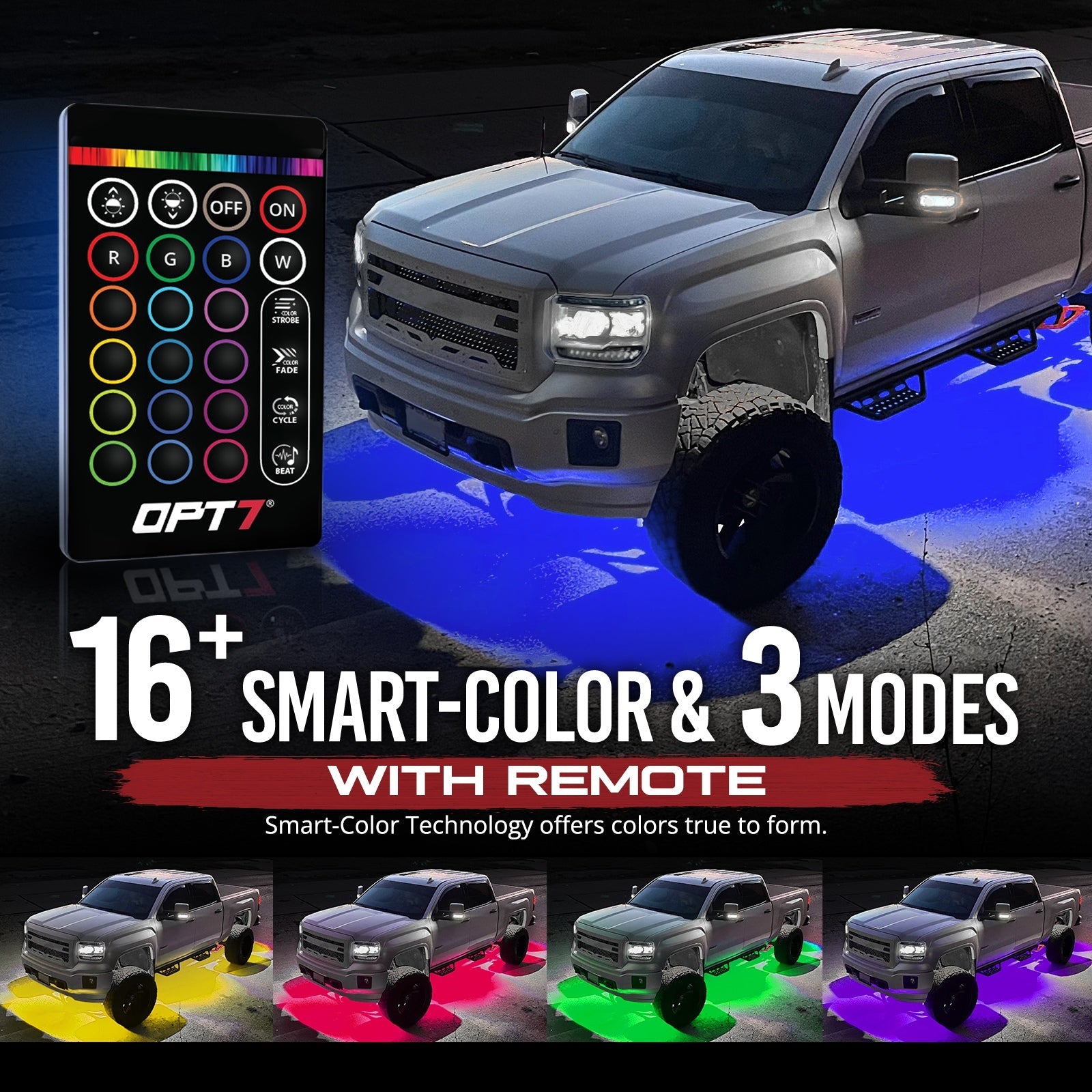 AURA Truck LED Aluminum Underglow Lighting Kit - Wireless Remote Control Full Color Spectrum