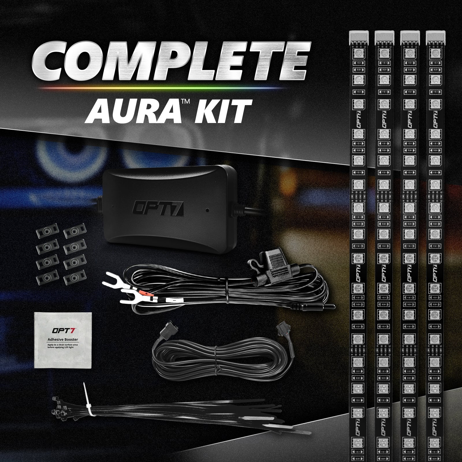 AURA 5th gen (S197) Mustang Bundle: RGB Halo O rings + Grille + Interior w- Bluetooth