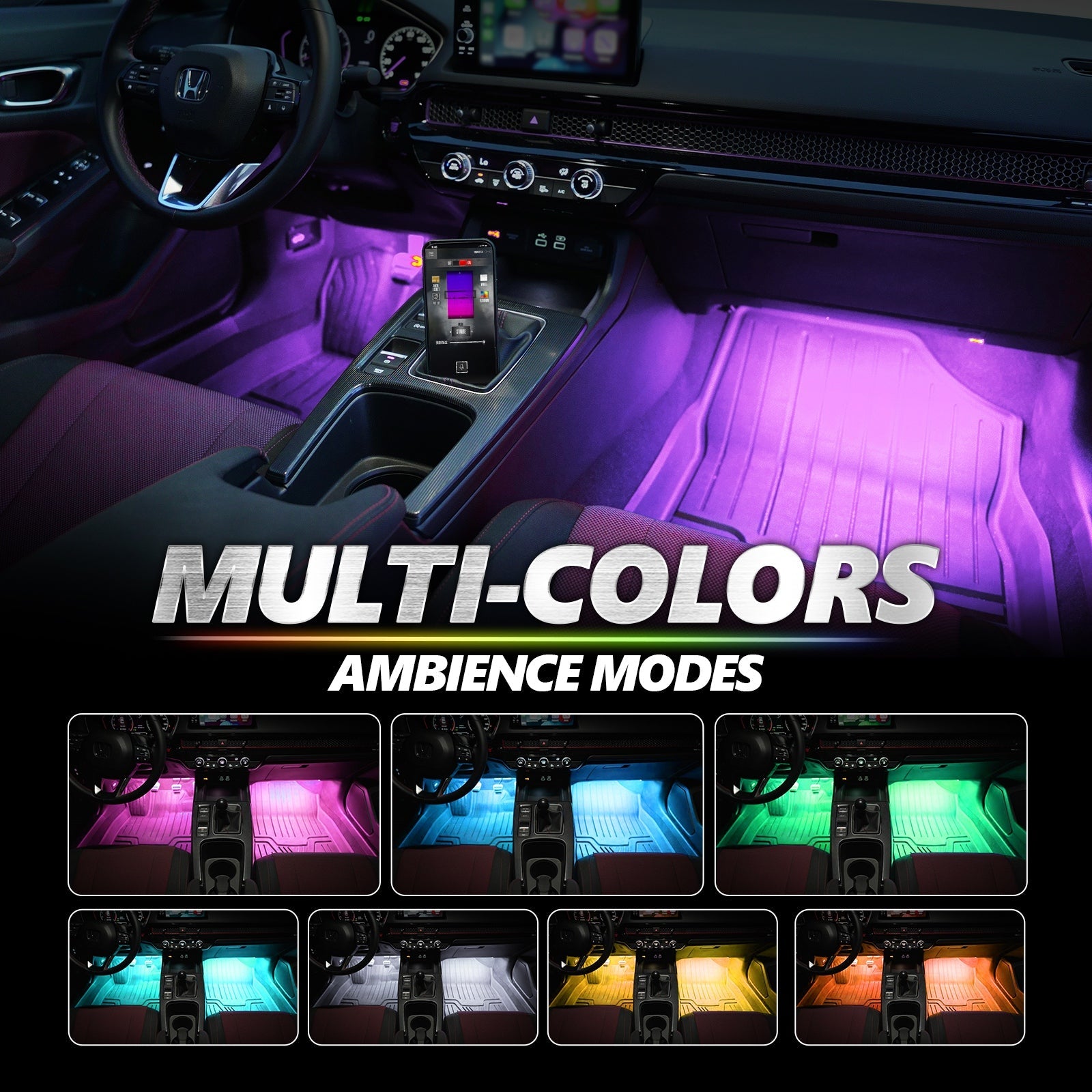 AURA 5th gen (S197) Mustang Bundle: RGB Halo O rings + Grille + Interior w- Bluetooth
