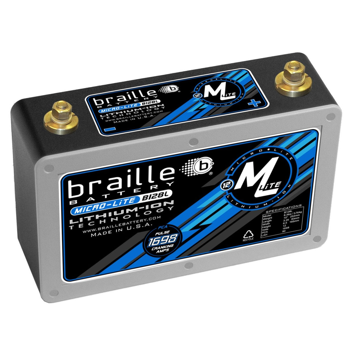 B128L - MicroLite B128L (3/8" stud) lithium battery
