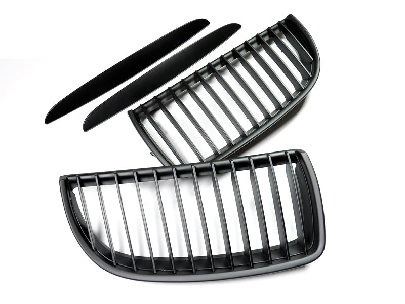 AutoTecknic Stealth Black Front Grille Set - BMW E90 Sedan | E91 Wagon | 3-Series
