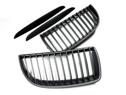 AutoTecknic Stealth Black Front Grille Set - BMW E90 Sedan | E91 Wagon | 3-Series