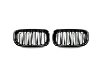 AutoTecknic Dual-Slats Stealth Black Front Grille Set - F15 X5 | F85 X5M & F16 X6 | F86 X6M