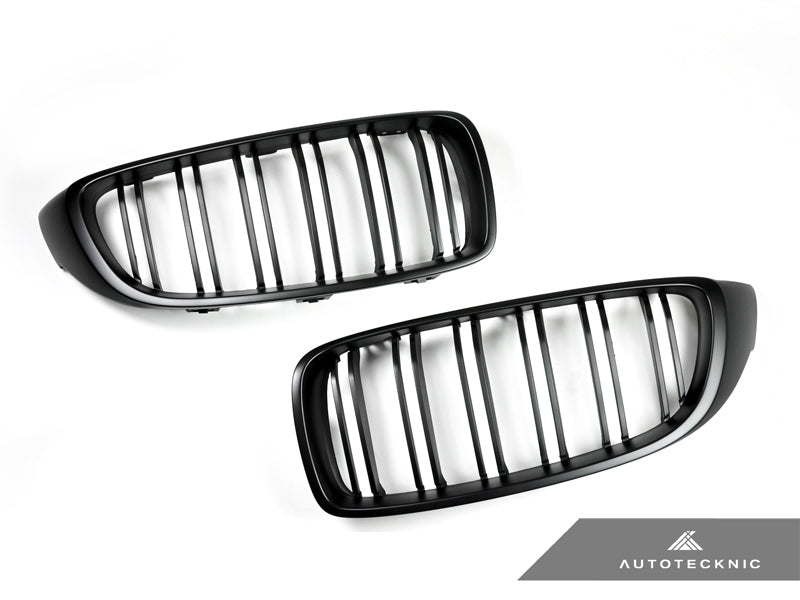 AutoTecknic Dual-Slats Stealth Black Front Grille Set - F32/ F36 4-Series | F80 M3 | F82 M4