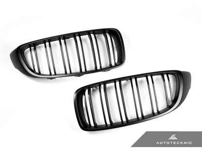 AutoTecknic Dual-Slats Stealth Black Front Grille Set - F32/ F36 4-Series | F80 M3 | F82 M4
