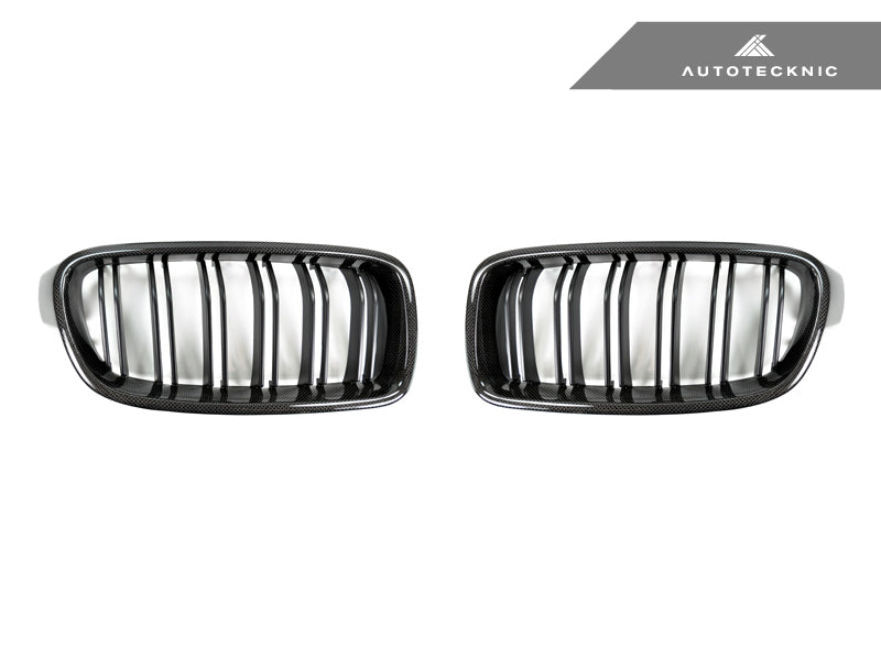 AutoTecknic Dual-Slats Carbon Front Grille Set - F30 3-Series Sedan | F31 3-Series Wagon