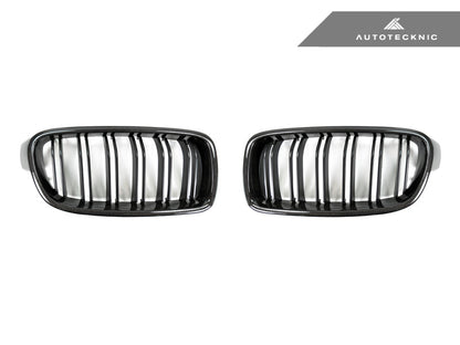 AutoTecknic Dual-Slats Carbon Front Grille Set - F30 3-Series Sedan | F31 3-Series Wagon