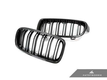 AutoTecknic Dual-Slats Carbon Front Grille Set - F30 3-Series Sedan | F31 3-Series Wagon