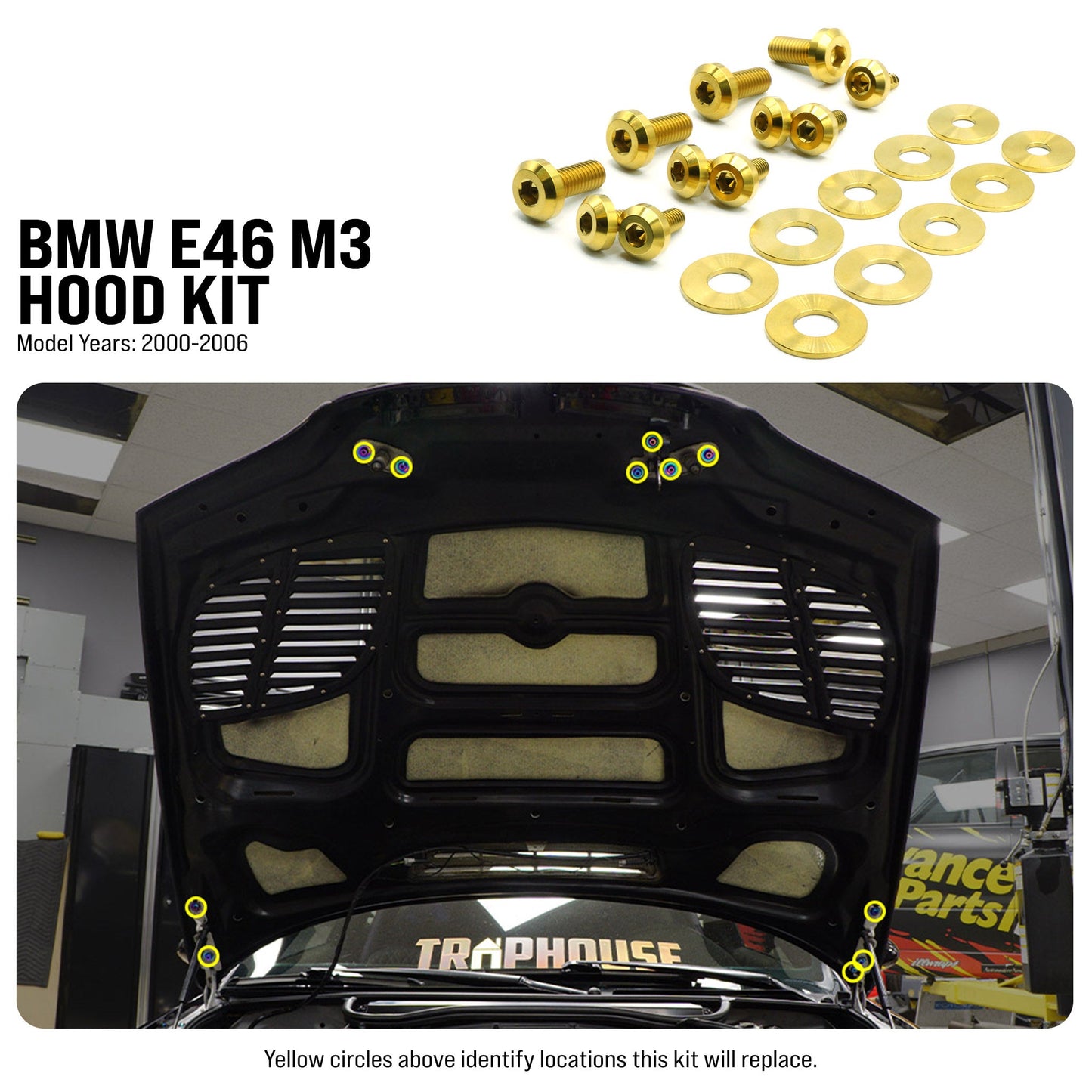 Titanium Hardware Hood Kit - BMW E46 M3 (2000-2006)