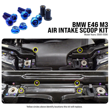 Dress Up Bolts Titanium Hardware Air Intake Scoop Kit - BMW E46 M3 (2000-2006)