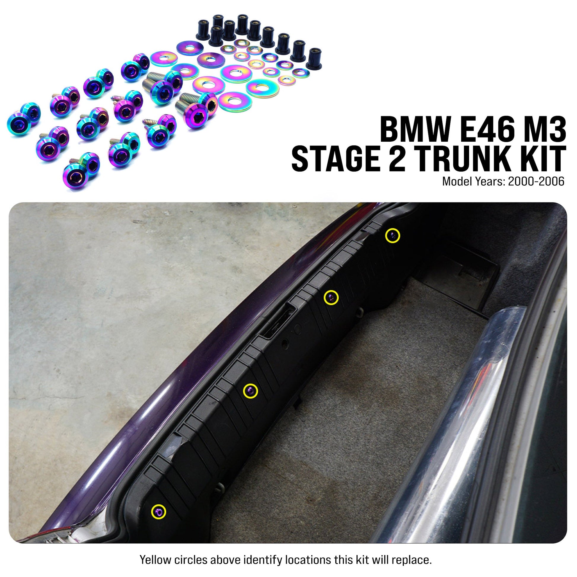 Stage 2 Titanium Hardware Trunk Kit - BMW E46 M3 (2000-2006)