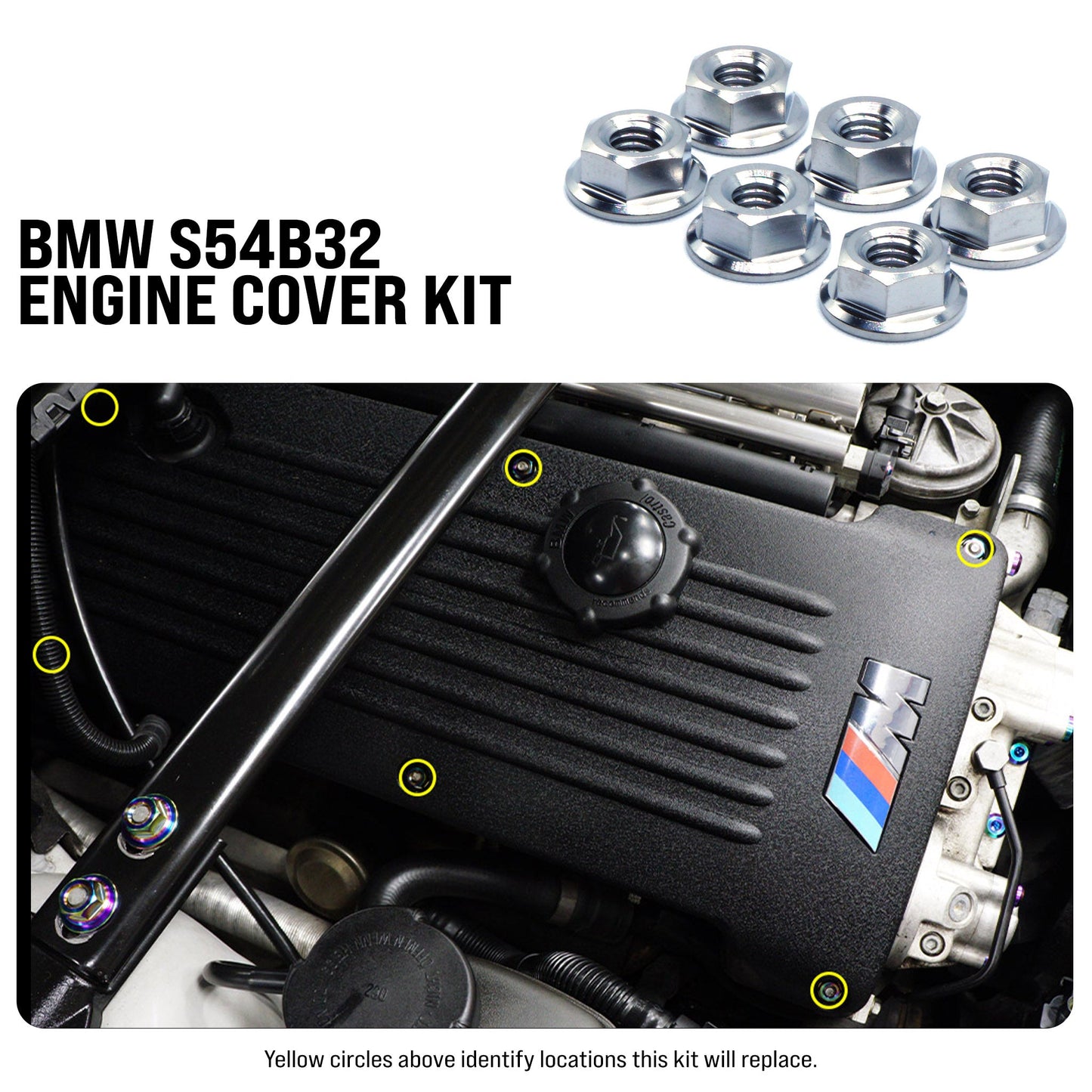 Titanium Hardware Engine Cover Kit - S54B32 Engine
