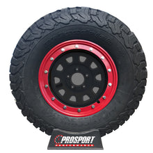 Simulated Bead Lock Hubcap Rings - 15" Red