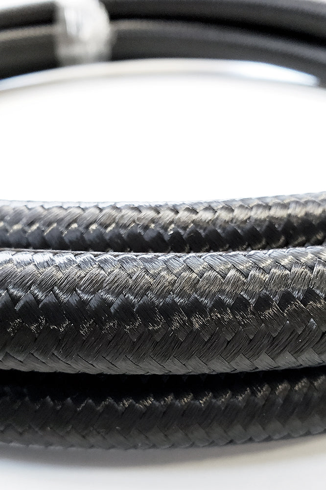 -4AN Black Nylon Braided Flex Hose with Reinforced Rubber Liner - 5 Foot Length