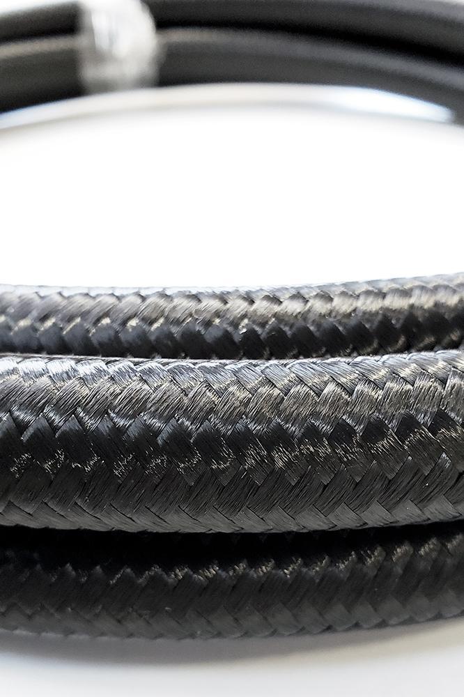 -16AN Black Nylon Braided Flex Hose with Reinforced Rubber Liner - 5 Foot Length