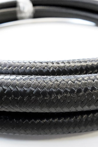 -20AN Black Nylon Braided Flex Hose with Reinforced Rubber Liner - 5 Foot Length