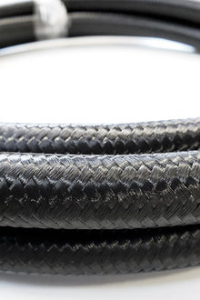 -6AN Black Nylon Braided Flex Hose with Reinforced Rubber Liner - 20 Foot Length