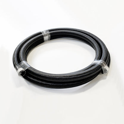 -20AN Black Nylon Braided Flex Hose with Reinforced Rubber Liner - 5 Foot Length