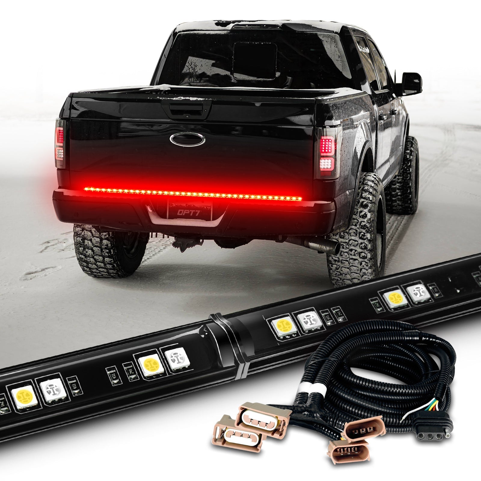 Ford F150 Tailgate LED Light Bar Bundle: Redline Parlux LED Tailgate Light Bar with F150 Quick Connect Harness Kit