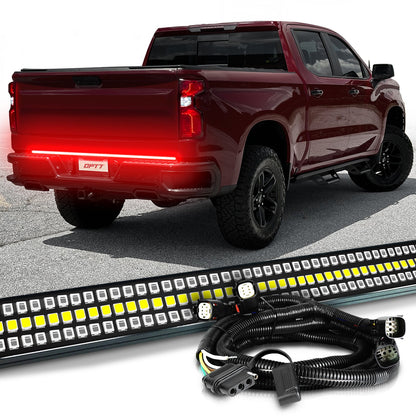 OPT7 Redline Triple Tailgate Light Bar 60" Bundle for Chevy Silverado-GMC Sierra 1500 19-21
