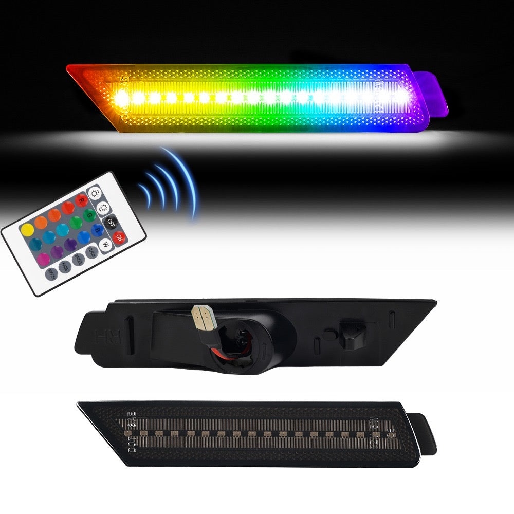 CAMARO 10-15 FRONT/REAR RGB DYNAMIC LED SIDE MARKERS w/ REMOTE