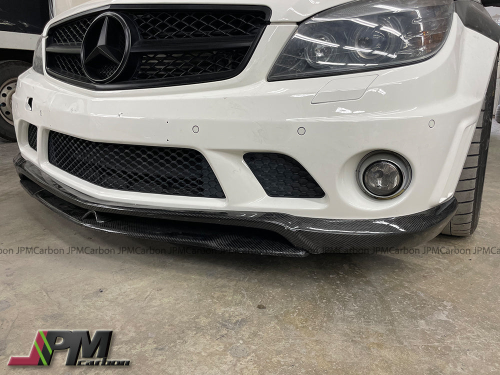 [JPMCarbon] CS Style Carbon Fiber Front Bumper Add-on Lip Fits For 2008-2011 Mercedes-Benz W204 Pre-Facelift C63 Sedan