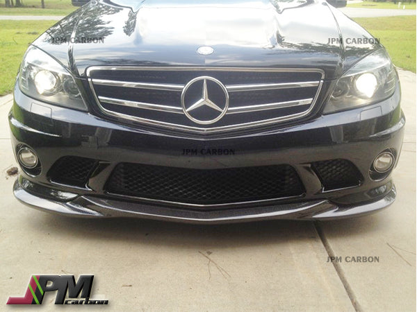 GH Style Carbon Fiber Front Bumper Add-on Lip Fits For 2008-2011 Mercedes-Benz W204 Pre-Facelift C63 Sedan