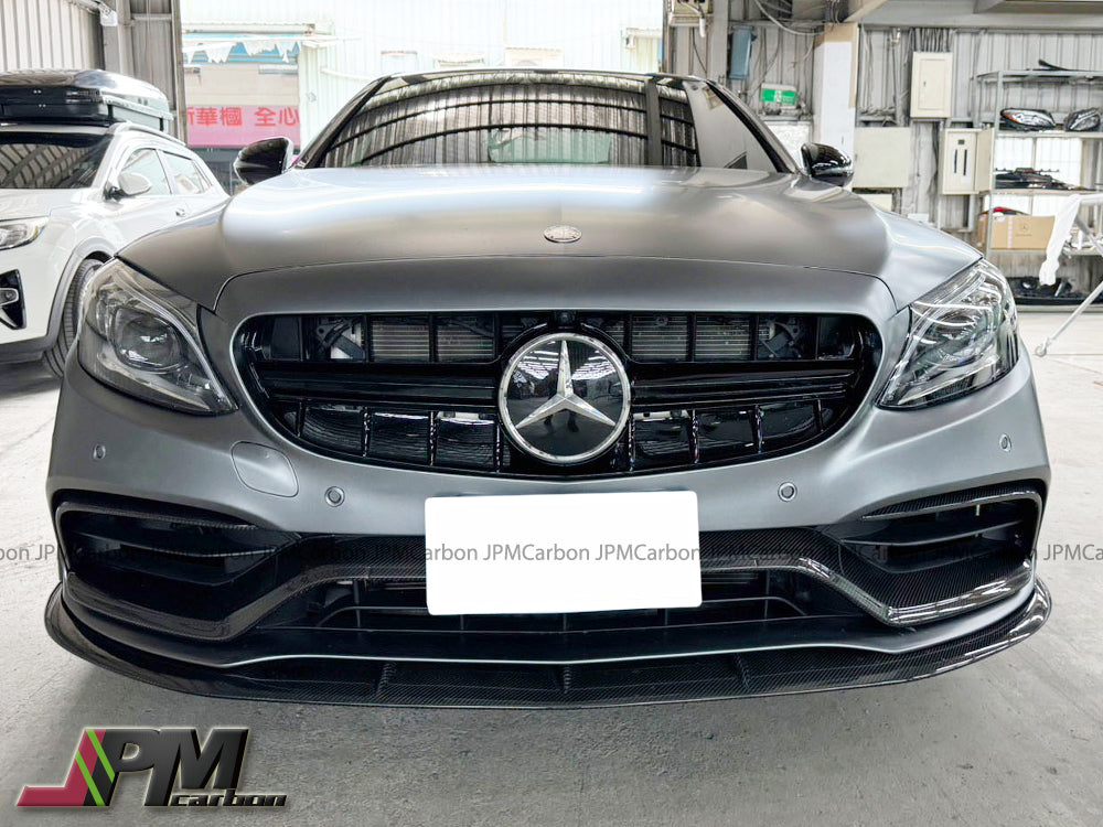 ED1 Style Carbon Fiber Front Bumper Add-on Lip Fits For 2015-2021 Mercedes-Benz W205 C63 Sedan/Wagon Only