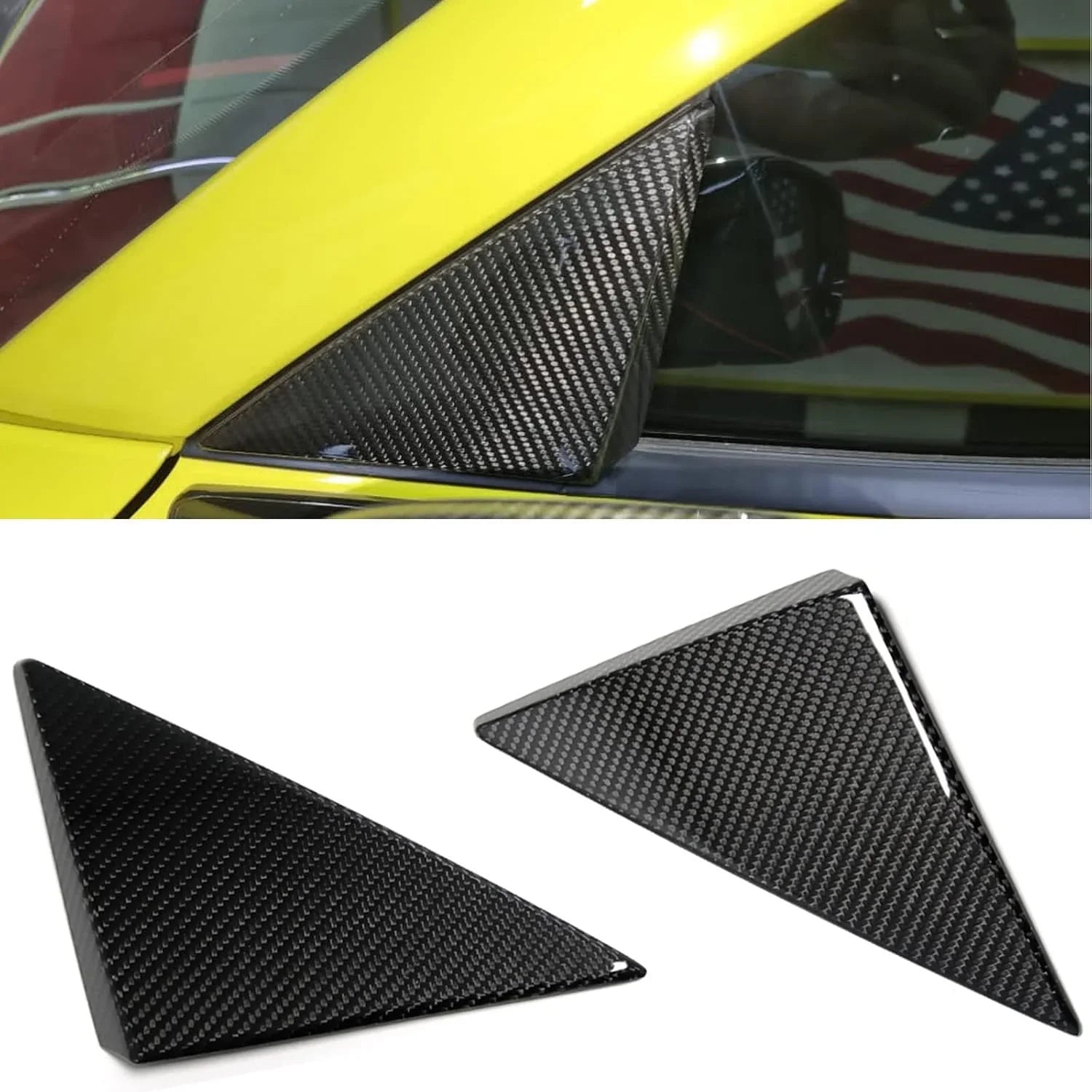 C8 Corvette 2020+ Real Carbon Fiber A-Pillar Exterior Trim Cover