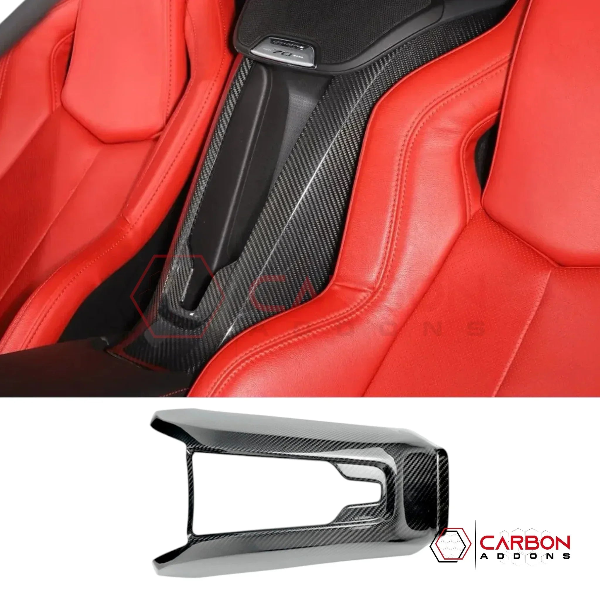 C8 Corvette Real Carbon Fiber Waterfall Panel Trim Cover | Interior Upgrade (2020–2027)
