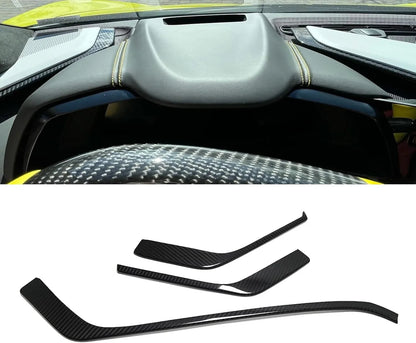 C8 Corvette Real Carbon Fiber Upper Dashboard Trim Covers (3-Piece Set) | (2020–2025)