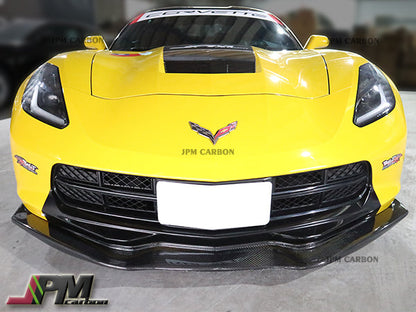 JPM R1 Carbon Fiber Front Bumper Add-on Lip Fits For 2014-2019 Chevrolet Corvette C7 Only