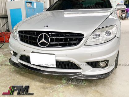 GH Style Carbon Fiber Front Bumper Add-on Lip Fits For 2006-2010 Mercedes-Benz W216 Pre-facelift CL63 CL65 Only