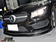 RZ Style Carbon Fiber Front Bumper Add-on Lip Fit For 2013-2016 Mercedes-Benz W117 Pre-facelift CLA-Class with AMG Sport Package & CLA45 Only