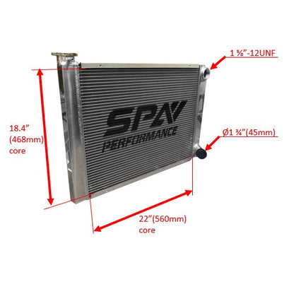 Lightweight Late Model Radiator - Double Pass - 26.8" x 19.6" + Remote Fill Tank - Red Cap