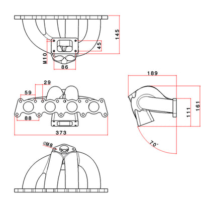 VW MKIV GTI T3 turbo manifold + Cast Aluminum Intake Manifold + 252 / 260 High Performance Camshaft set