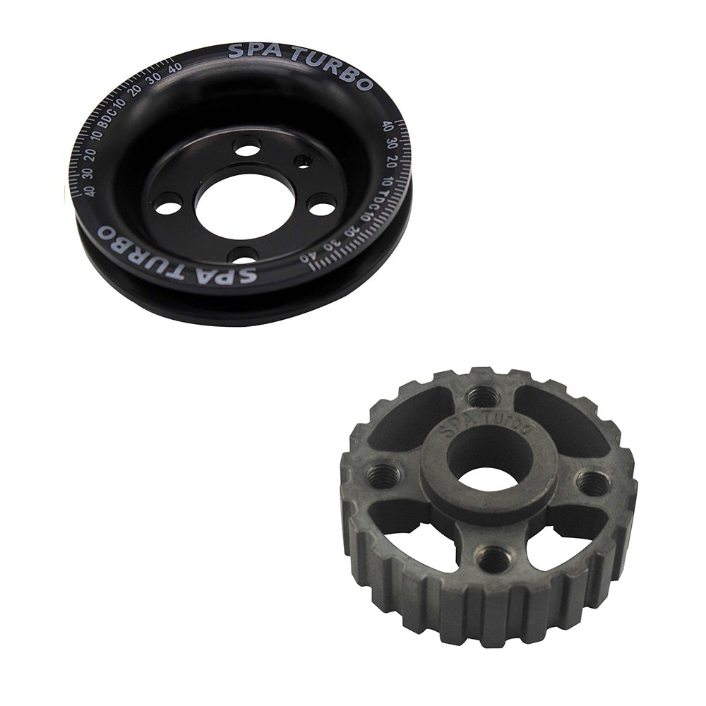 VW syncro Audi 80 90 100 4000 rabbit 1.8 8v underdrive Pulley - BLACK + VW 8V super light crank timing gear