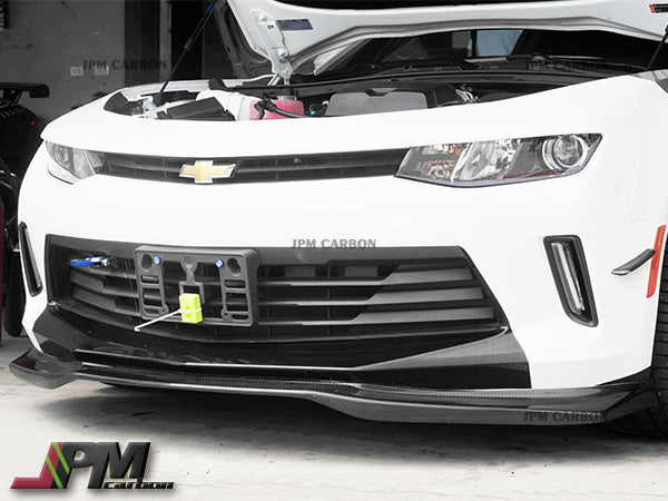 JPM R1 Carbon Fiber Front Bumper Add-on Lip Fits For 2016-2018 Chevy Camaro LS LT RS