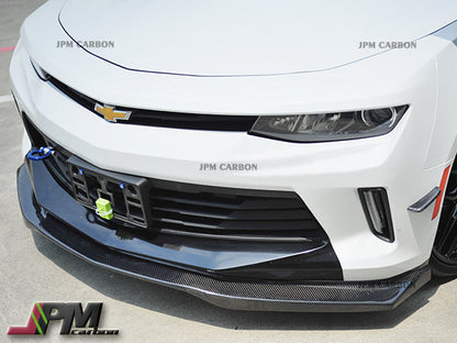 JPM R1 Carbon Fiber Front Bumper Add-on Lip Fits For 2016-2018 Chevy Camaro LS LT RS