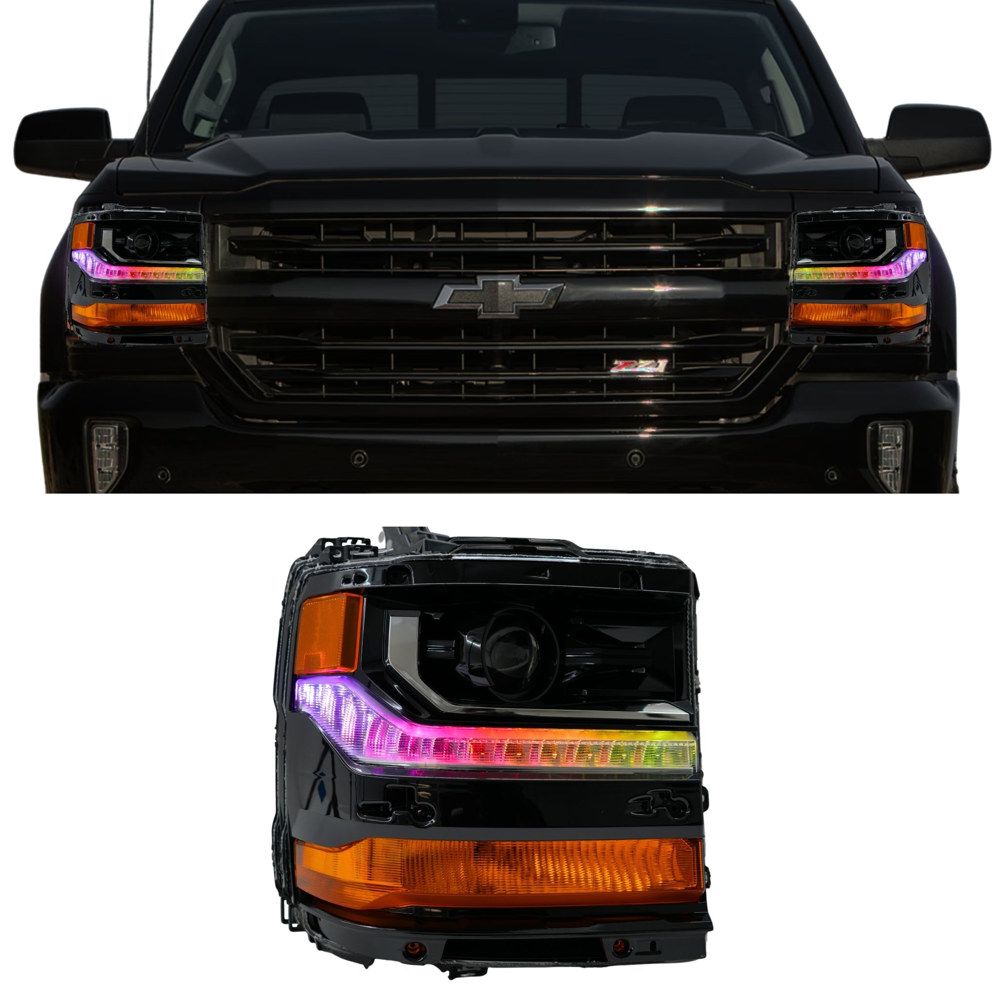 Chevrolet Silverado Multicolor Flow Series DRL Boards (2016-2018)