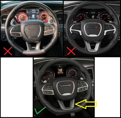 Dodge Charger Challenger Durango 2015+ Carbon Fiber Flat Bottom Lower Steering Wheel Trim Cover