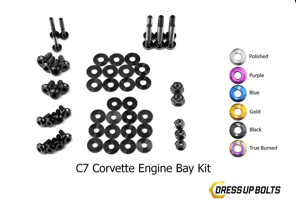 Chevrolet C7 Corvette (2014-2019) Titanium Dress Up Bolts Engine Bay Kit