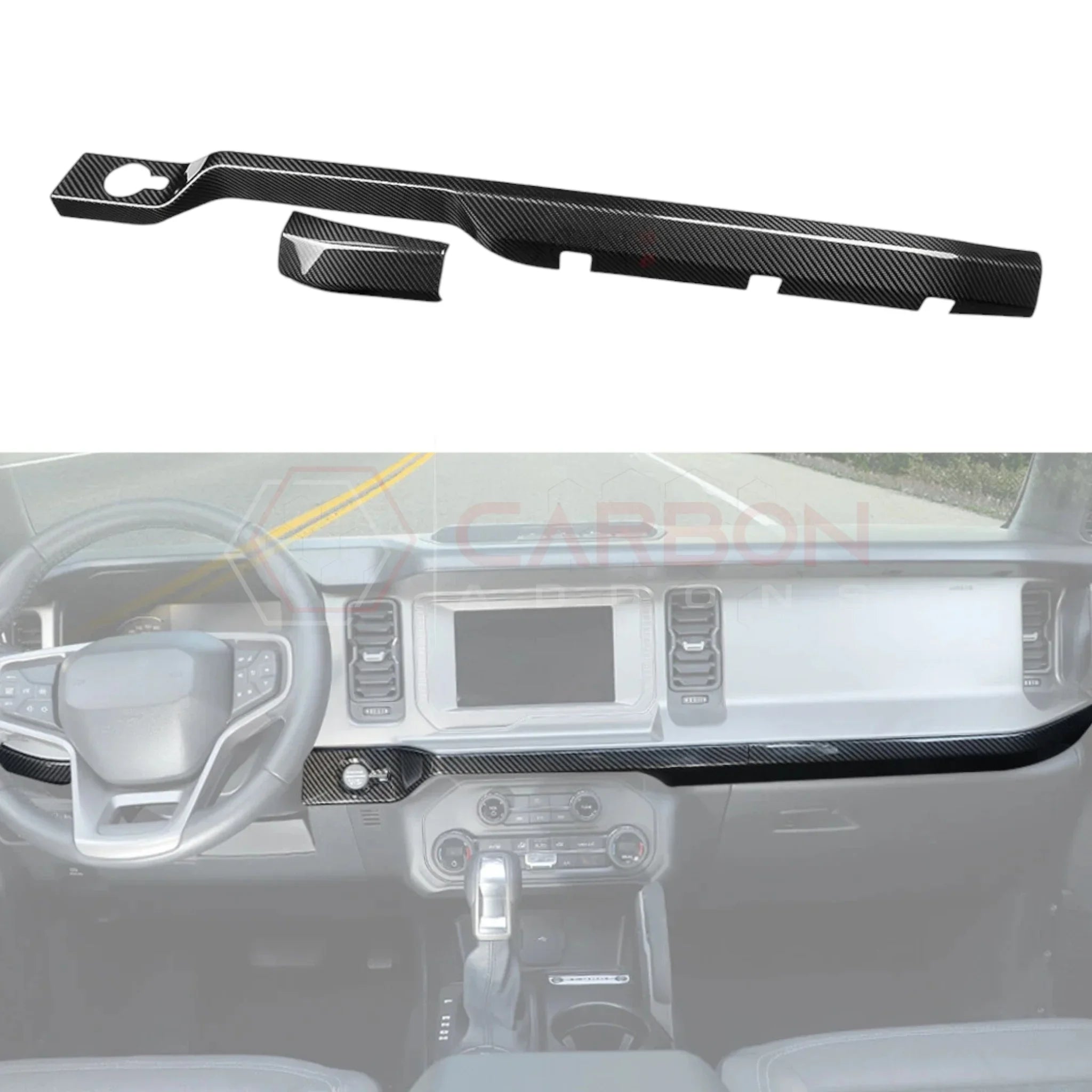 2021+ Bronco Real Carbon Fiber Lower Dashboard Trim Cover