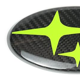 JDMuscle [22-25 WRX, 15-21 WRX/STI, 18-23 Crosstrek, 17-23 Impreza] Tanso Carbon Fiber Subaru Emblem Covers Front& Back, Red/White/Blue