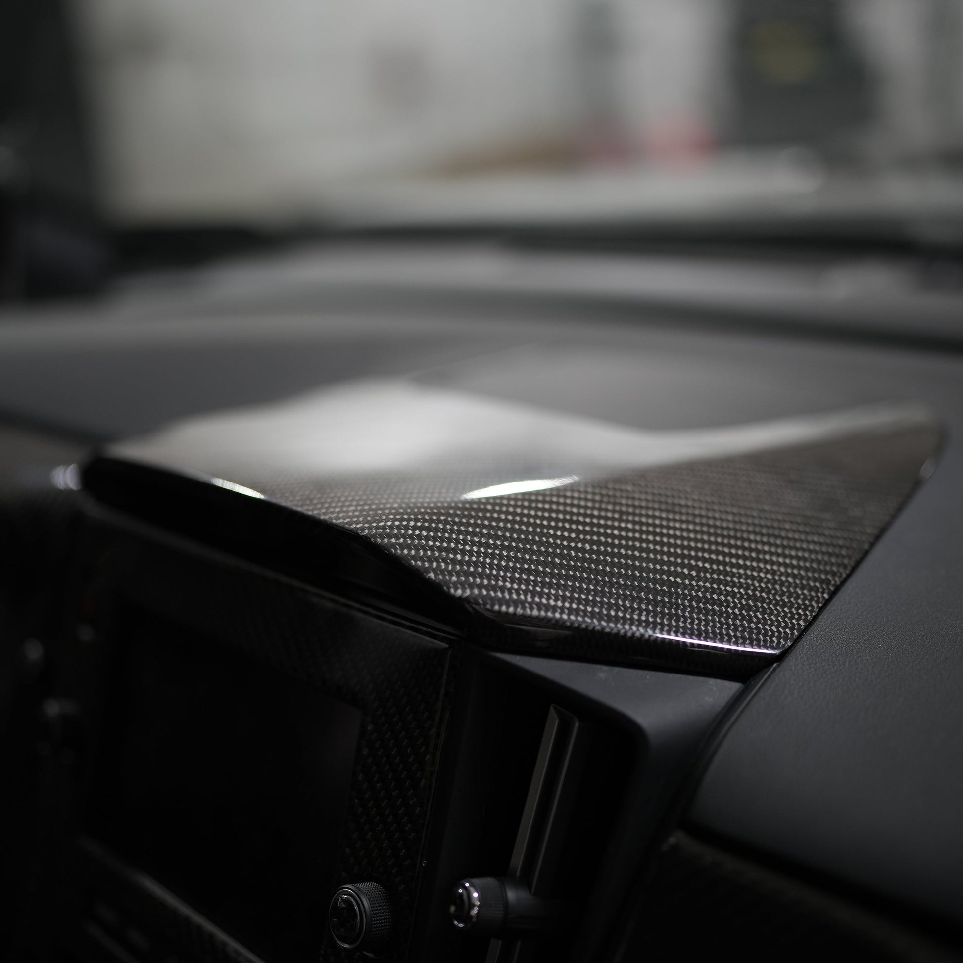 JDMuscle [22-25 WRX] Infotainment Dash Cover Replacement - Carbon Fiber/Leather/Alcantara