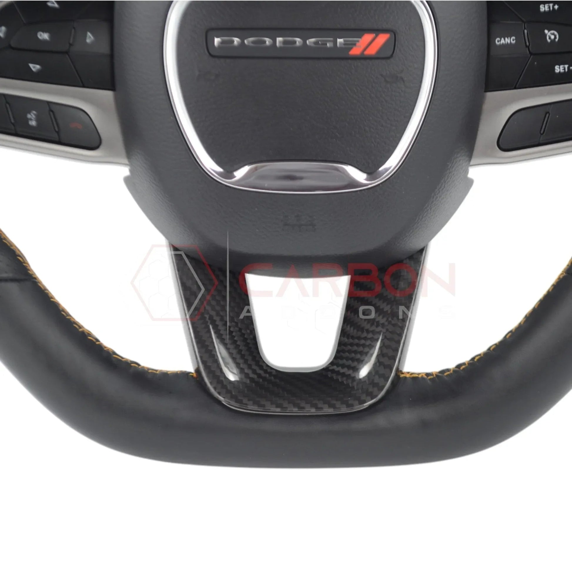 Dodge Charger Challenger Durango 2015+ Carbon Fiber Flat Bottom Lower Steering Wheel Trim Cover