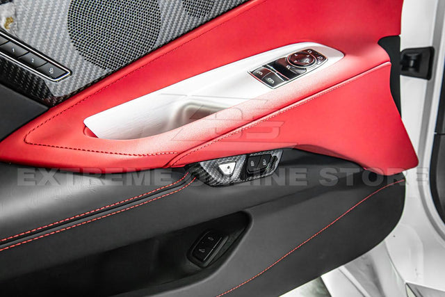 Chevrolet Corvette C8 Carbon Fiber Side Door Interior Control Button Trim Cover